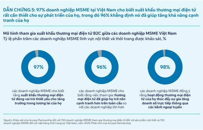 Đánh giá về xuất khẩu thương mại điện tử B2C của các doanh nghiệp MSME Việt Nam. Ảnh: Access