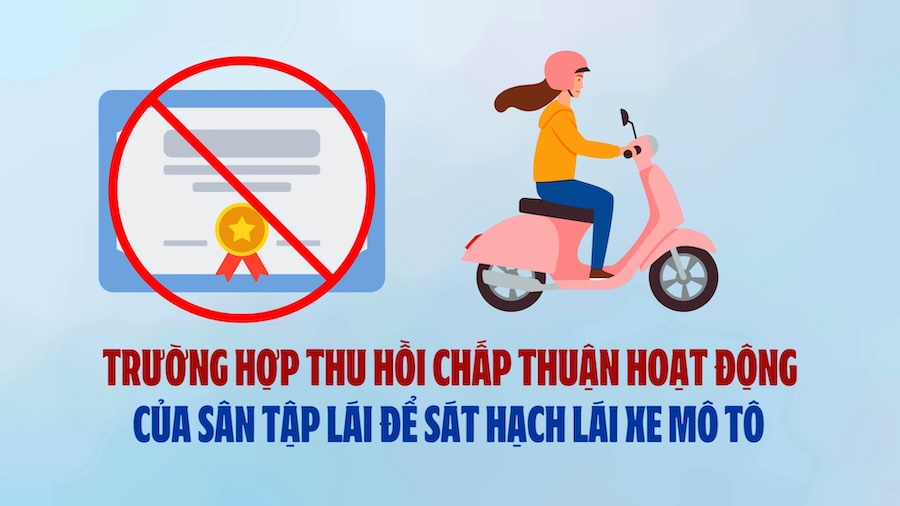 Cases of revoking operational approval of driving practice grounds for motorcycle driving tests