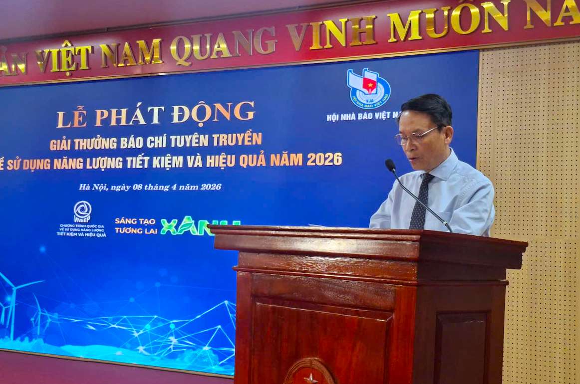 Nhà báo Nguyễn Đức Lợi nhấn mạnh Giải thưởng là “sân chơi” nghiệp vụ quan trọng để các phóng viên, nhà báo khẳng định trách nhiệm xã hội và tư duy sáng tạo của mình“. Ảnh: Tuyết Lan 