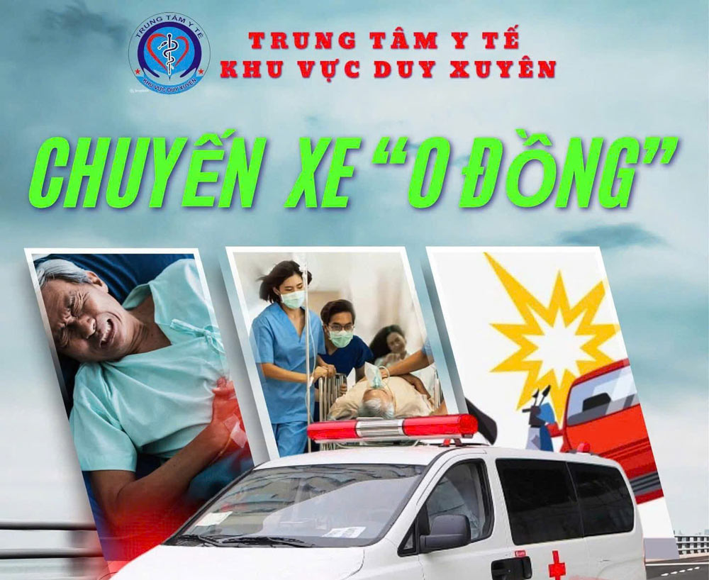 The grassroots trade union of Duy Xuyen Regional Medical Center, Da Nang participates in implementing "Chuyen xe khong dong" to support patients. Photo: Nam Phuoc Trade Union