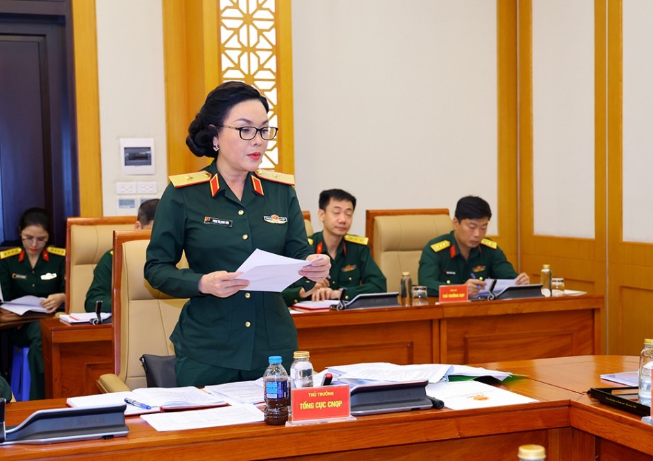 Đại diện Tổng cục Công nghiệp quốc phòng cho biết, cơ quan này đã phối hợp với các cơ quan xây dựng danh mục vũ khí, trang bị kỹ thuật trưng bày Triển lãm Quốc phòng quốc tế Việt Nam 2026. Ảnh: Bộ Quốc phòng