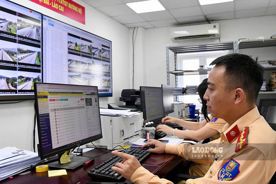 Camera AI phát hiện phương tiện vi phạm trên cao tốc Nội Bài - Lào Cai. Ảnh: Tiến Ngô