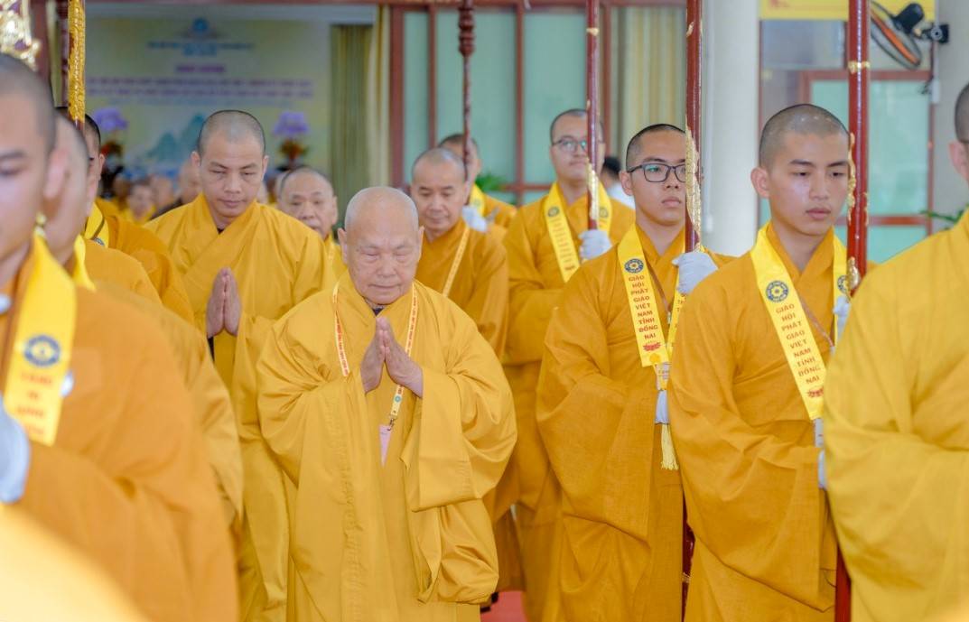 Trưởng lão Hòa thượng Thích Thiện Nhơn – Phó Pháp chủ Hội đồng Chứng minh, Chủ tịch Hội đồng Trị sự tại đại hội. Ảnh: Quang Huy