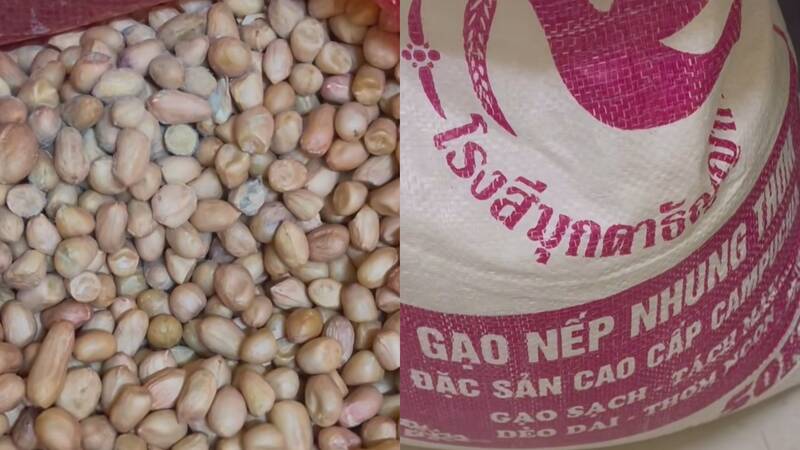 Phụ huynh phát hiện thực phẩm tại bếp ăn Trường Mầm non Đội Cấn có dấu hiệu bất thường. Ảnh: Việt Bắc