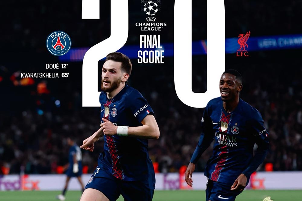 Le PSG domine Liverpool, avec un grand avantage avant le match retour. Photo: PSG