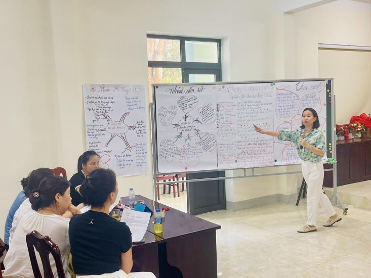 Truong Thi Secondary School (Truong Vinh ward), has more than 50% of grade II teachers. Photo: Ngoc Anh