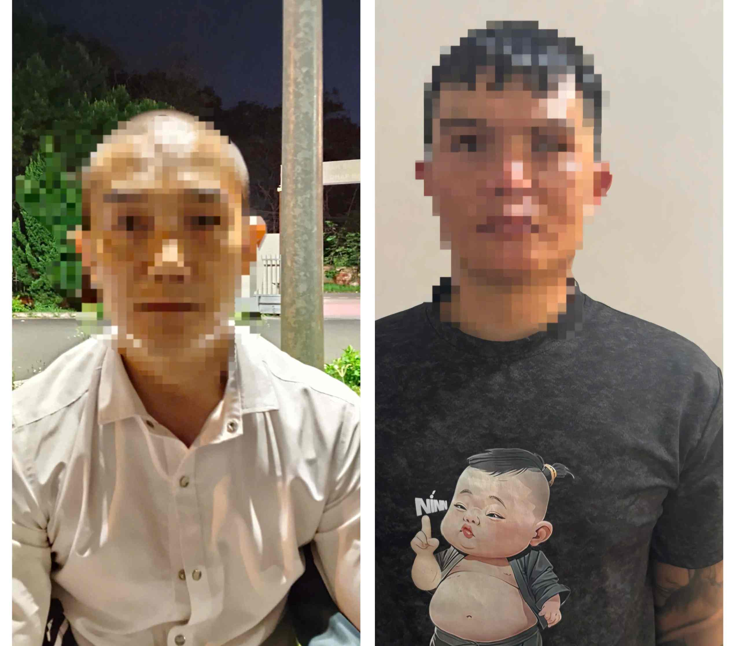 Hai đối tượng K và T (từ trái qua) bị Công an xã Bảo Lâm 1 bắt giữ. Ảnh: Công an cung cấp 