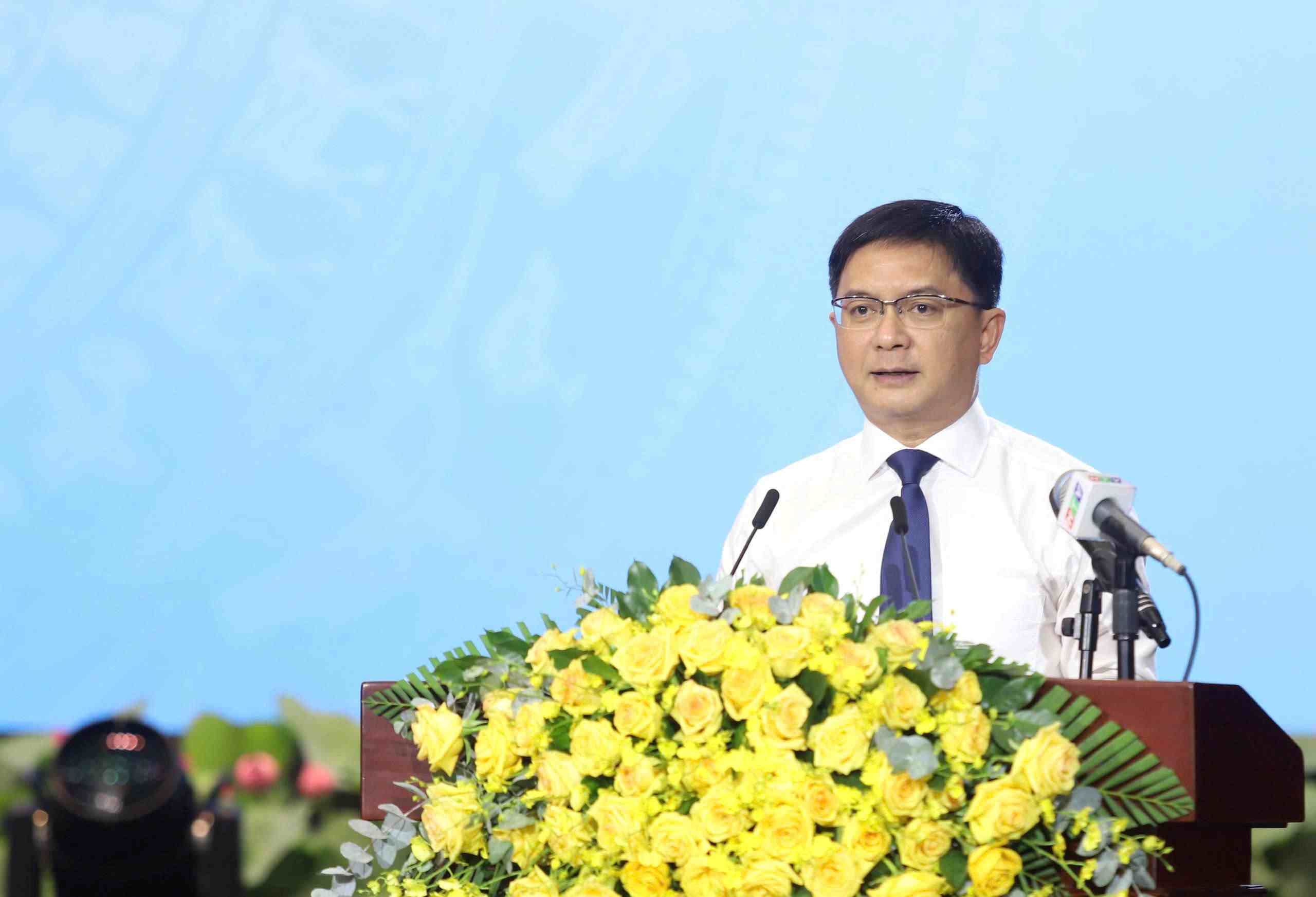 Ông Nguyễn Mạnh Cường - Ủy viên dự khuyết Trung ương Đảng, Ủy viên Ban Thường vụ Thành ủy, Phó Chủ tịch UBND TPHCM tại hội nghị. Ảnh: Minh Tâm