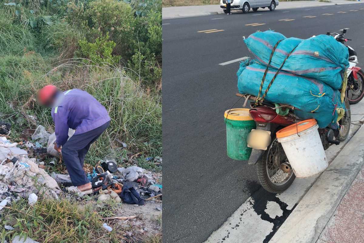 El caso de vertido furtivo de residuos en el área del barrio de Phước Thắng fue descubierto y se levantó un acta de manejo. Foto: Thu Trang