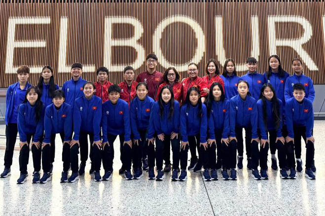 U-15ベトナム女子代表がオーストラリアに到着。写真:VFF