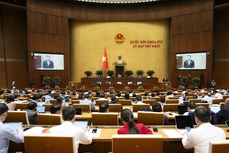 Phiên họp của Quốc hội chiều 9.4. Ảnh: Media Quốc hội