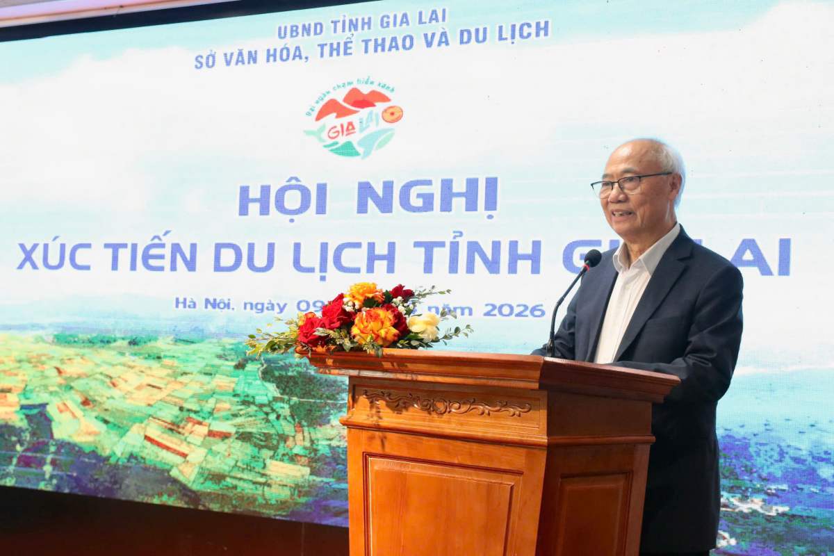 Ông Vũ Thế Bình - Chủ tịch Hiệp hội Du lịch Việt Nam phát biểu tại sự kiện. Ảnh: Yến Nhi