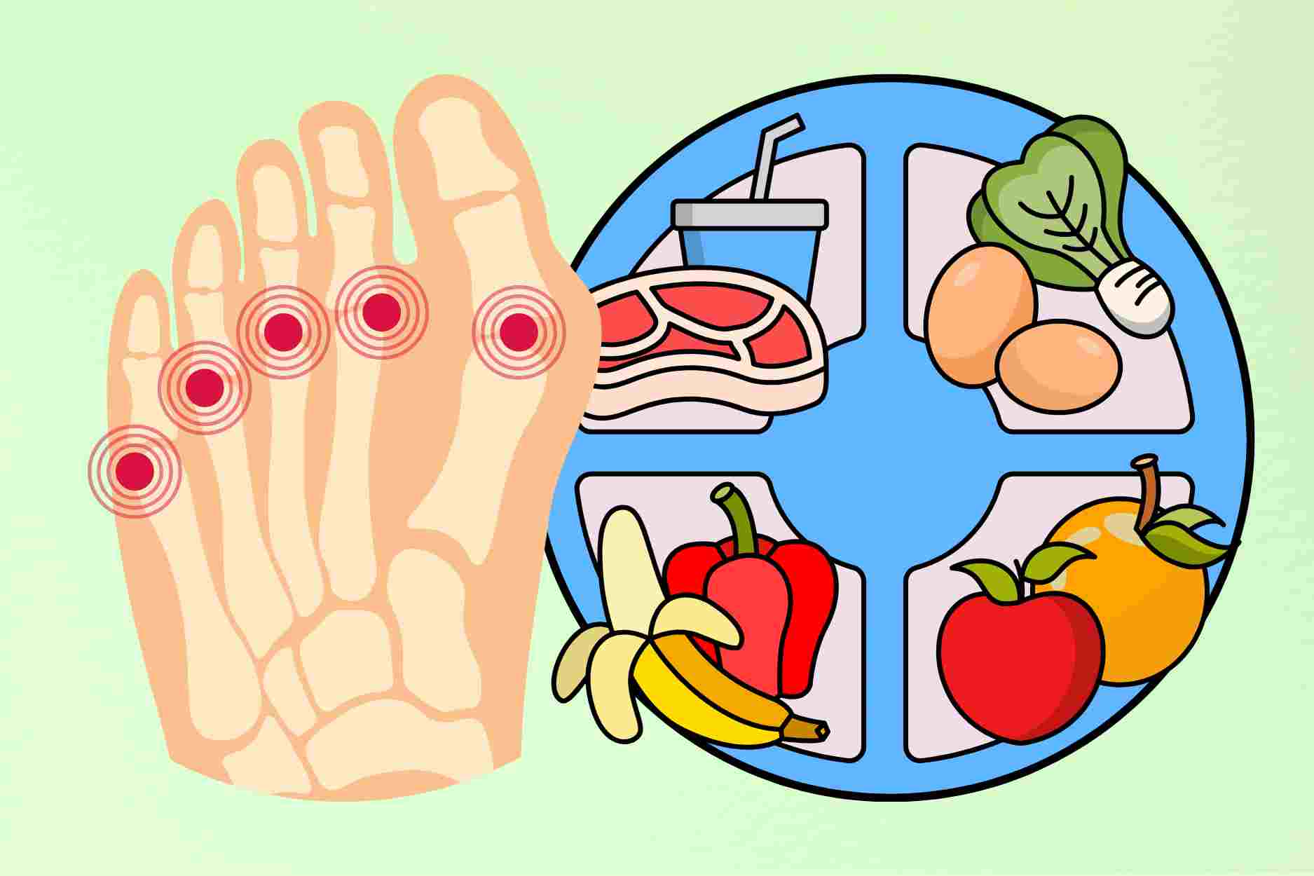 Suggested daily menu to help reduce natural uric acid