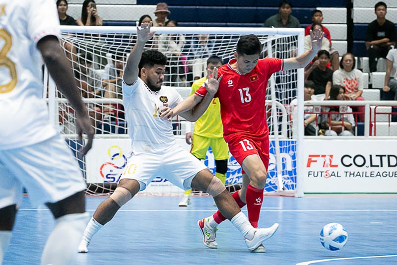 The Vietnamese futsal team once met Indonesia in the final of the 2024 Southeast Asian Futsal Championship. Photo: VFF
