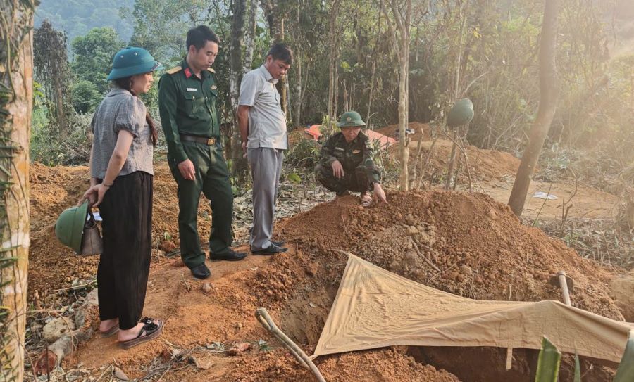 Ubicación del descubrimiento de restos de mártires en la aldea de Xi Pa, comuna de Dakrong, provincia de Quang Tri. Foto: H.Nguyen
