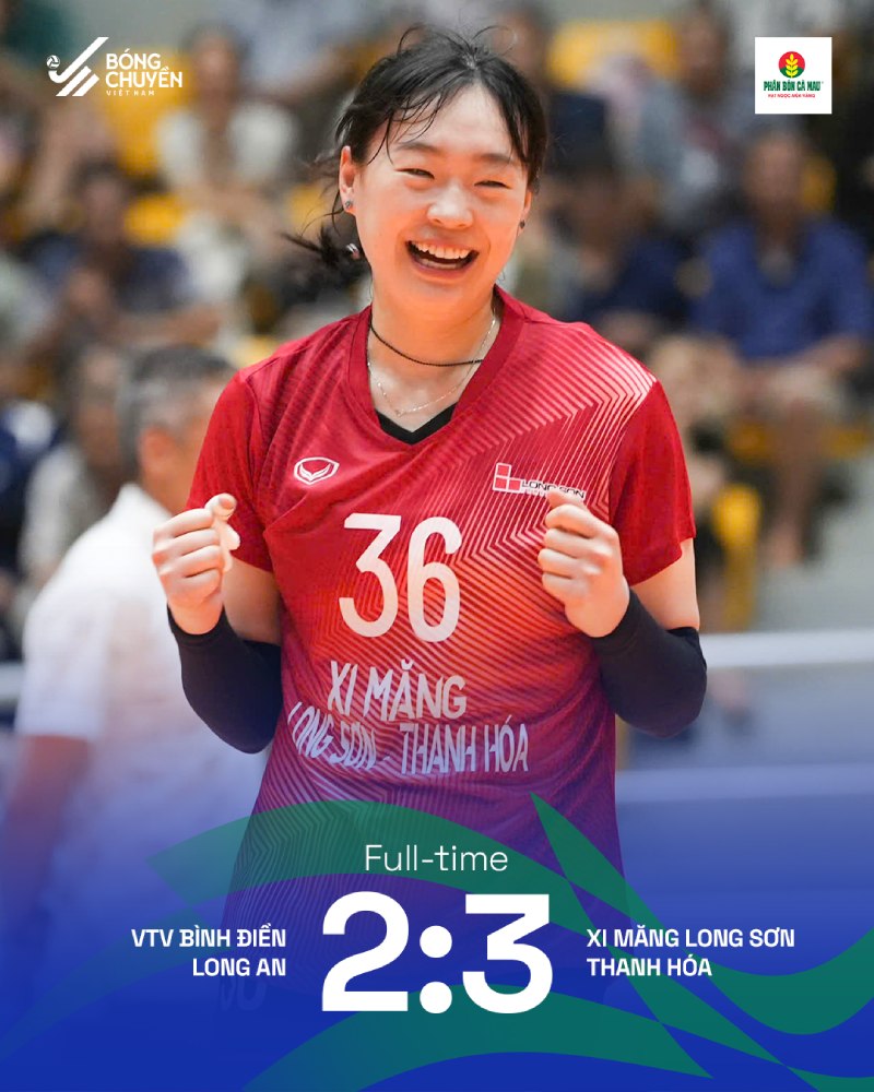 Xi măng Long Sơn Thanh Hóa đánh bại VTV Bình Điền Long An. Ảnh: Bóng chuyền Việt Nam
