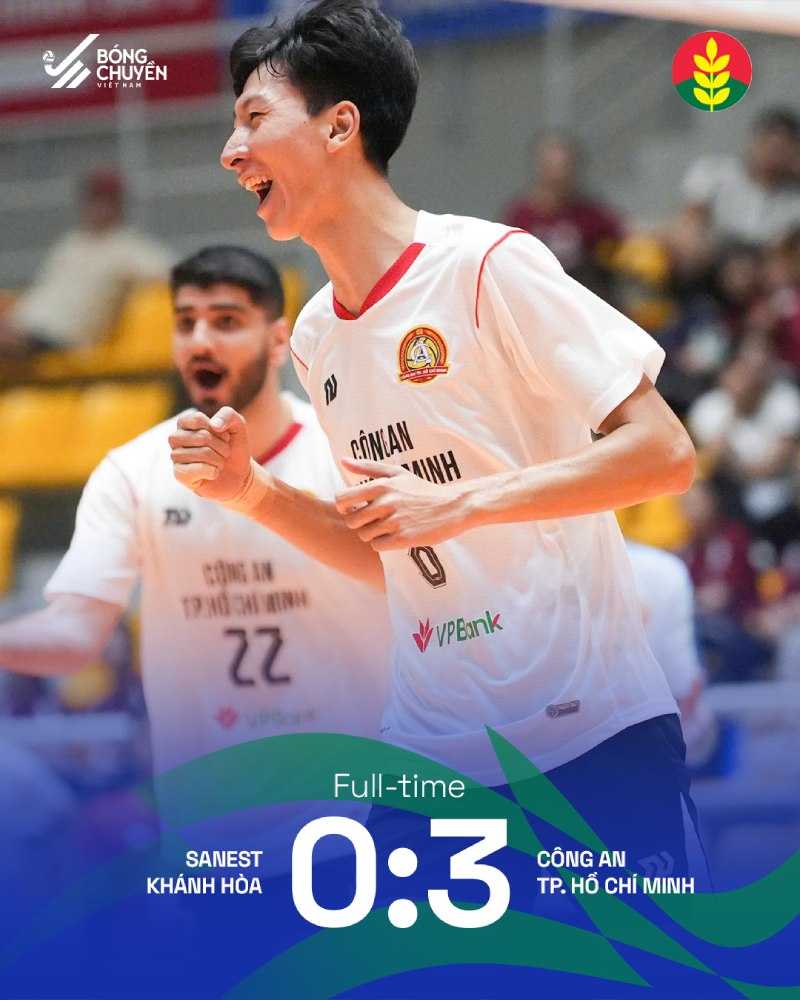 Công an TPHCM thắng dễ Sanest Khánh hòa. Ảnh: Bóng chuyền Việt Nam