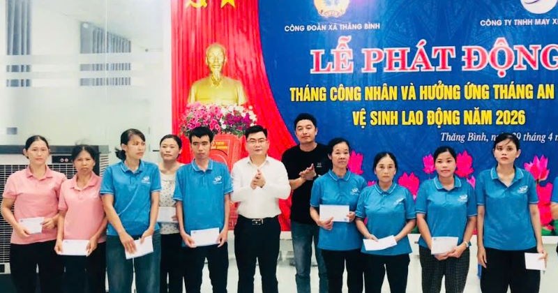 Công đoàn xã Thăng Bình phát động "Tháng Công nhân", siết chặt an toàn lao động