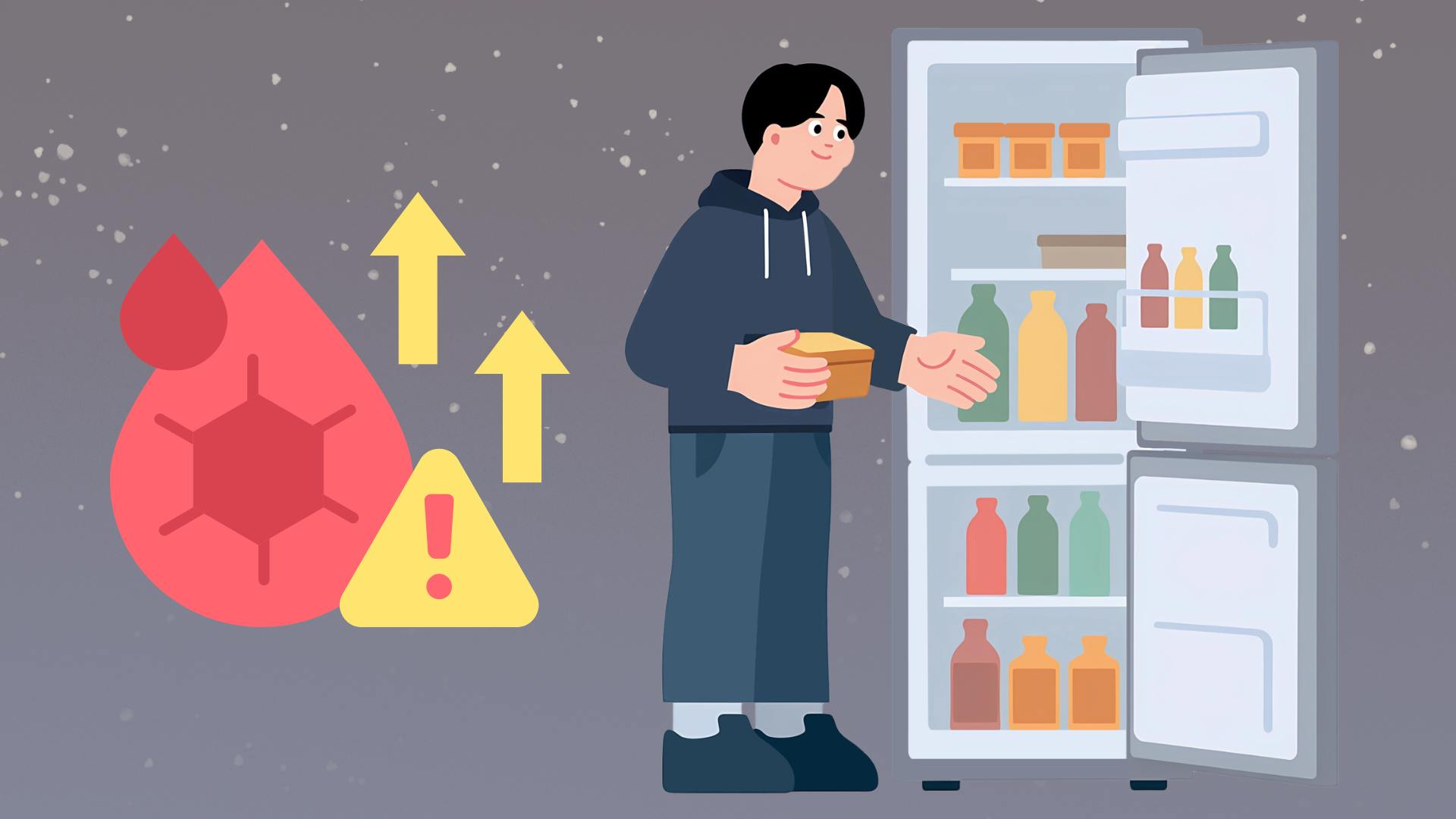 Eating late at night easily increases blood sugar. Graphics: Thanh Thanh