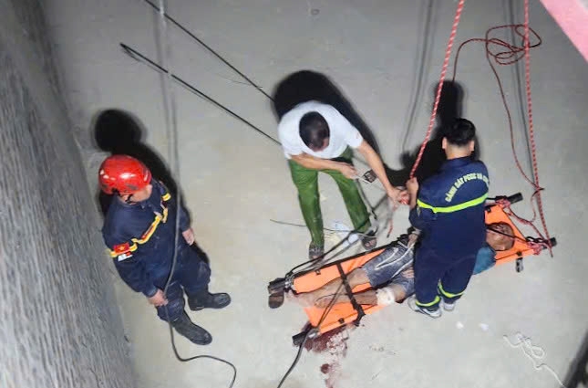The location where the tourist encountered the accident is a deep basement. Photo: Hai Phong Police