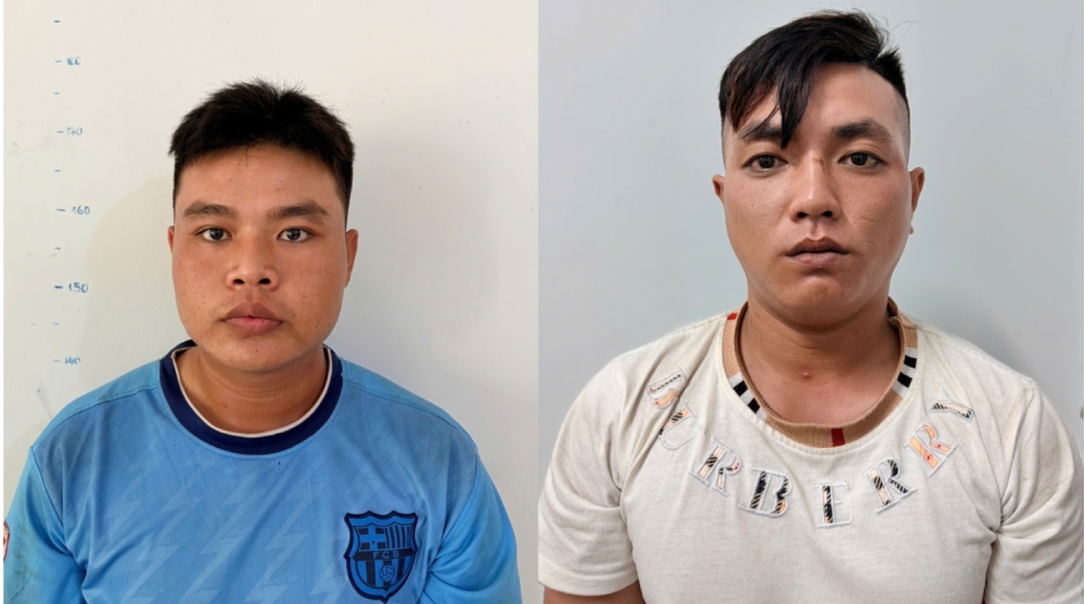 2 đối tượng bị khởi tố, tạm giam để điều tra về hành vi cướp giật tài sản. Ảnh: CACC