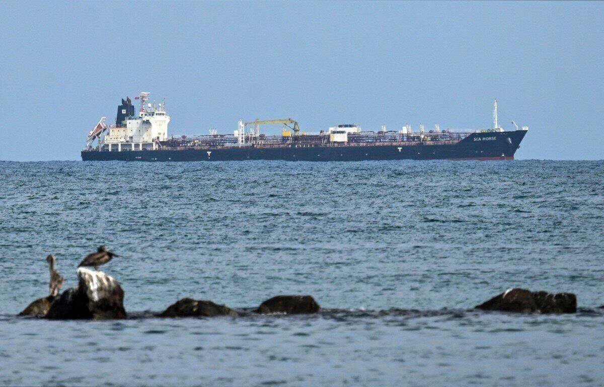 A oil tanker in Venezuelan waters on March 29. Photo: AFP