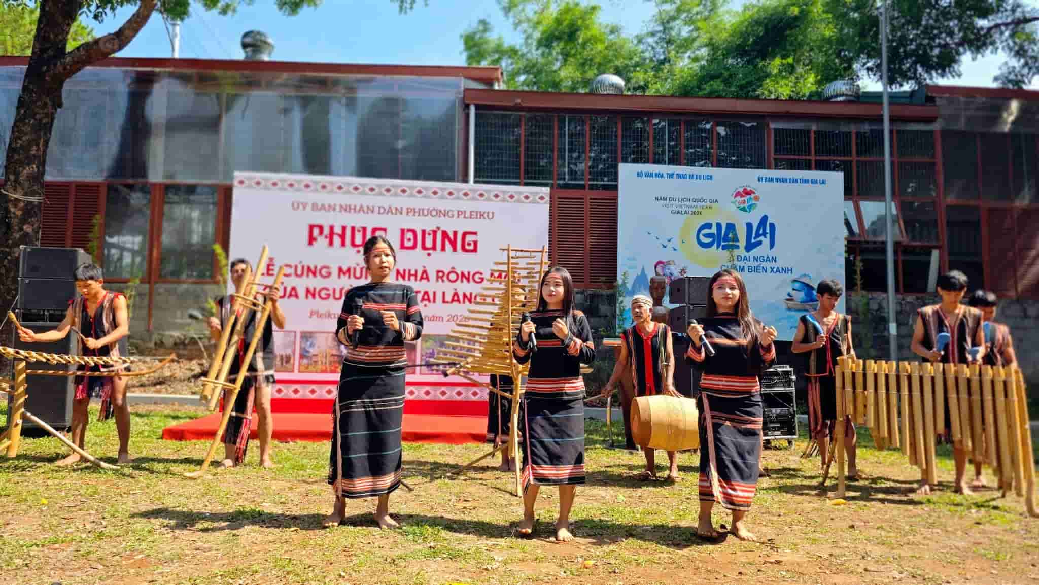 Biểu diễn âm nhạc, đàn, cồng chiêng văn hóa. Ảnh: Bá Bính 
