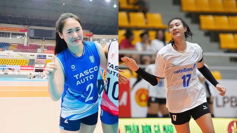 Secondary player Dinh Thi Van (left) and Nguyen Van Ha return to training with the Bac Ninh team after the Hung Vuong Cup 2026. Photo: Hanoi Volleyball