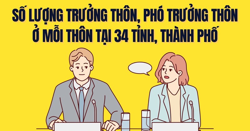 Số lượng Trưởng, Phó thôn tại 34 tỉnh, thành phố