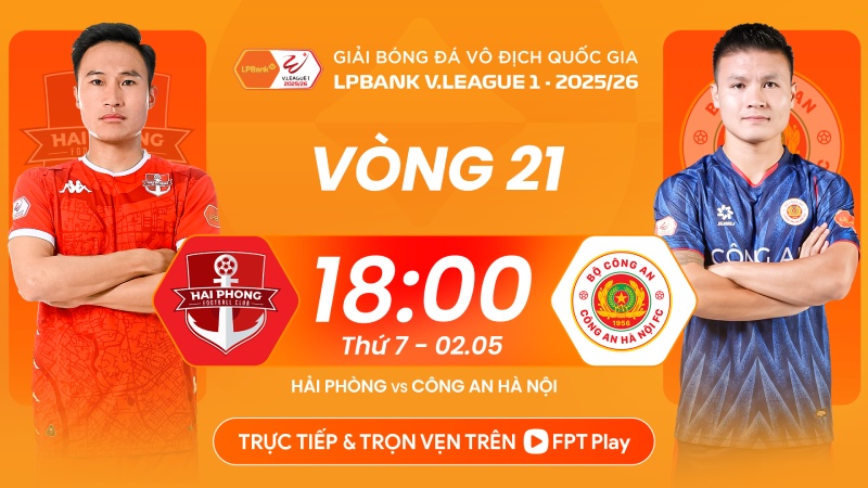 Hai Phong FC meets Hanoi Police in round 21 of V.League. Photo: FPT Play