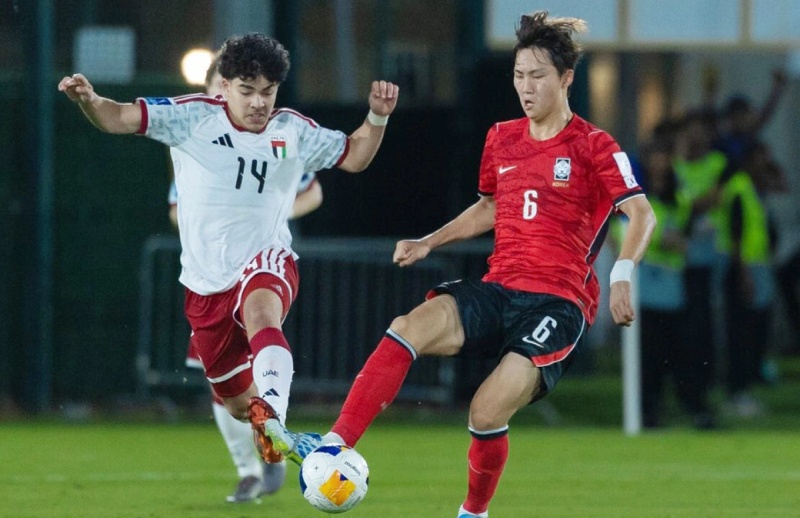 U17 Hàn Quốc chỉ mới có được 1 điểm sau trận ra quân U17 châu Á. Ảnh: AFC