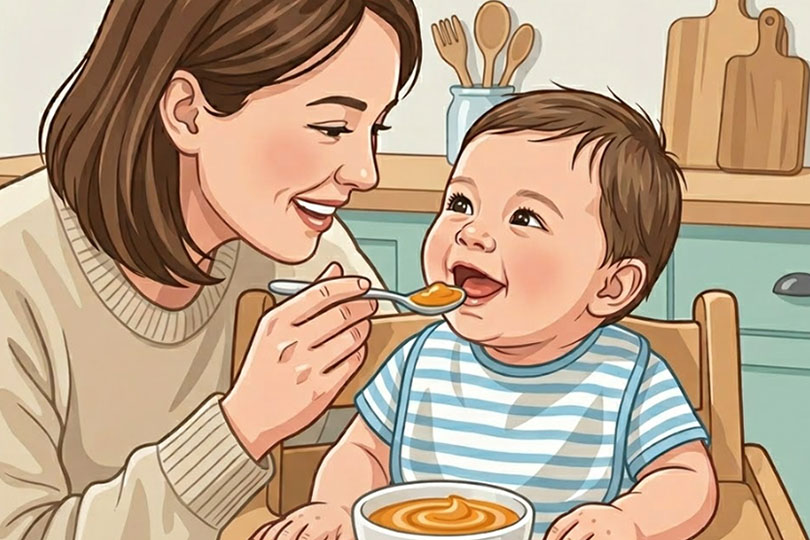 The first weaning food suitable for children from 6 months old. Graphics: Thien Nhan