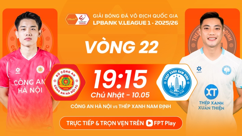 Hanoi Police meet Nam Dinh in round 22 of V.League. Photo: FPT Play