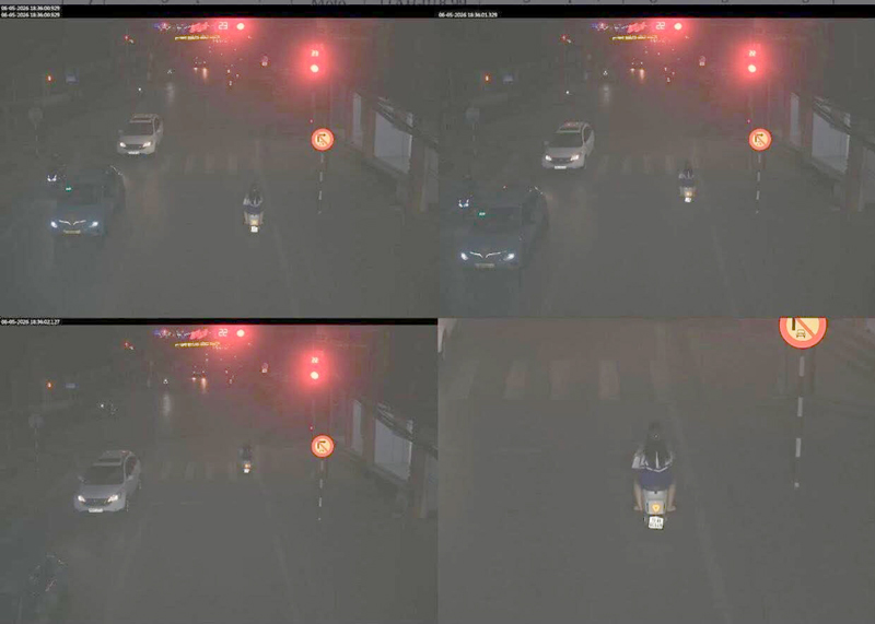 57 turns of motorbikes and cars speeding and running red lights were fined in Cao Bang. Photo: Cao Bang Police