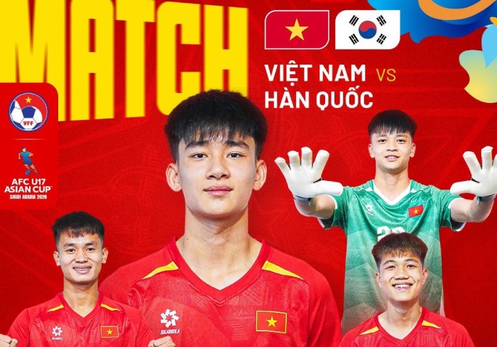 U17 베트남, U17 아시아 선수권 대회에서 U17 한국과 맞붙다. 사진: VFF