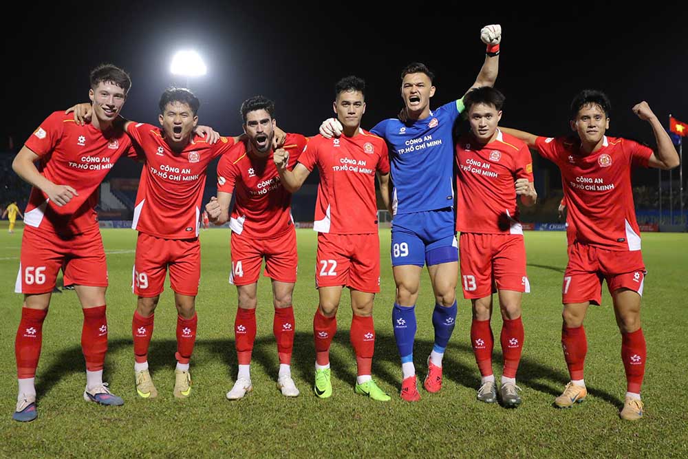 Ho Chi Minh City Police had a bright performance in the first match under coach Phung Thanh Phuong. Photo: Ho Chi Minh City Police Club