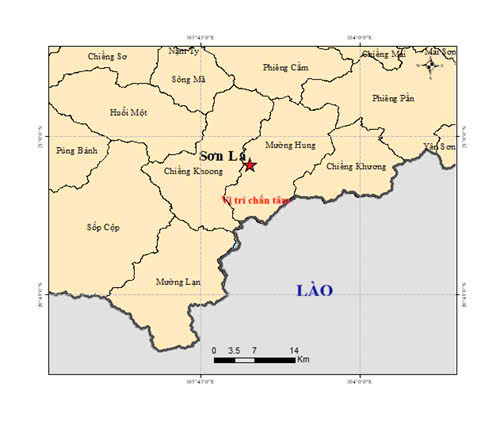 Earthquake psychological map in Son La. Photo: Institute of Geophysics
