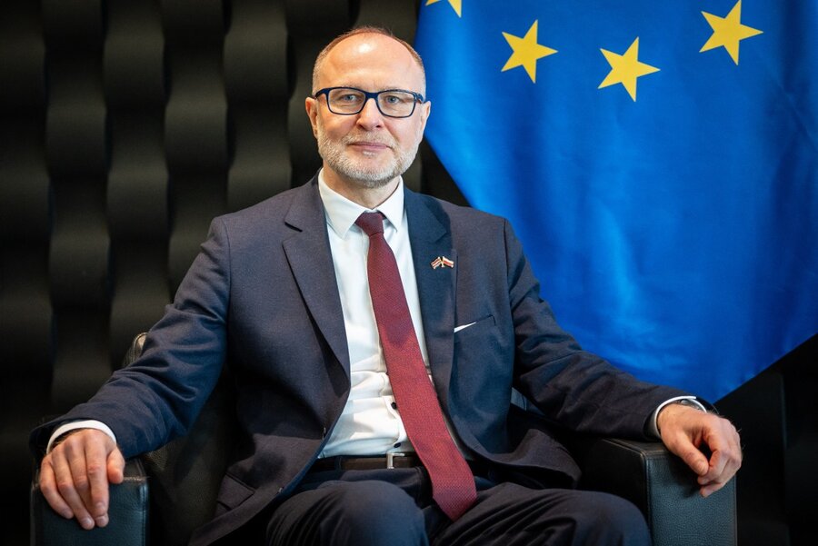 Latvian Defense Minister Andris Spruds resigned on May 10. Photo: AFP