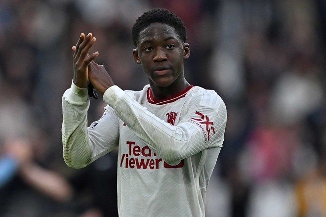 Kobbie Mainoo is playing maturely in a Man United shirt. Photo: AFP