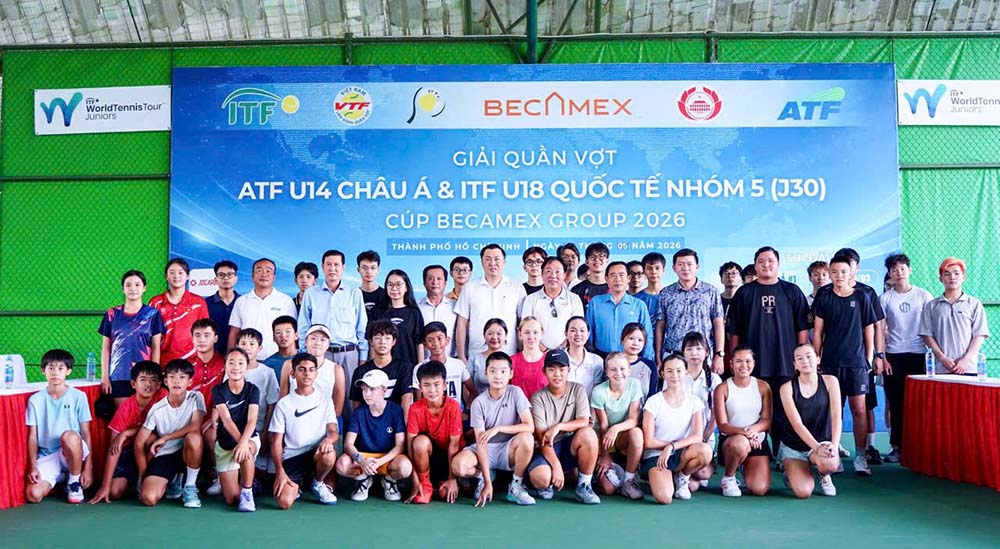 ATF U14 아시아 테니스 선수권 대회 - 베카멕스 그룹 컵 2026에는 100명 이상의 젊은 선수들이 참가합니다. 사진: BTC