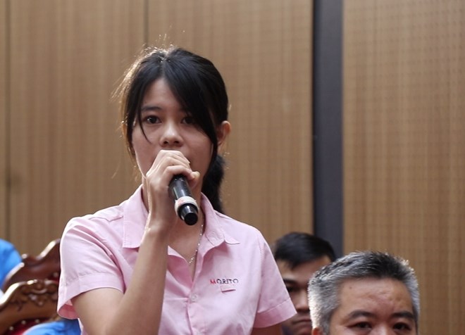 Chị Nguyễn Thị Hòa, người lao động tại Công ty TNHH Morito Đà Nẵng. Ảnh: Nguyễn Linh