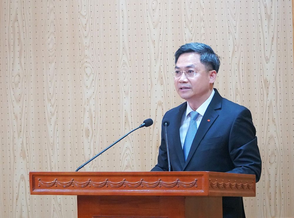 Tân Phó Trưởng Ban Tổ chức Trung ương Hà Minh Hải phát biểu nhận nhiệm vụ. Ảnh: Minh Ngọc