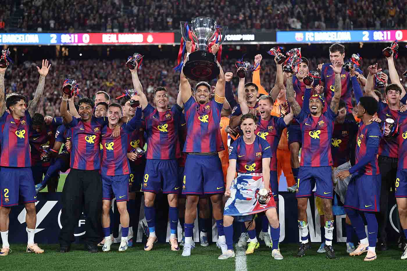 Barcelona has successfully defended the La Liga title. Photo: AFP