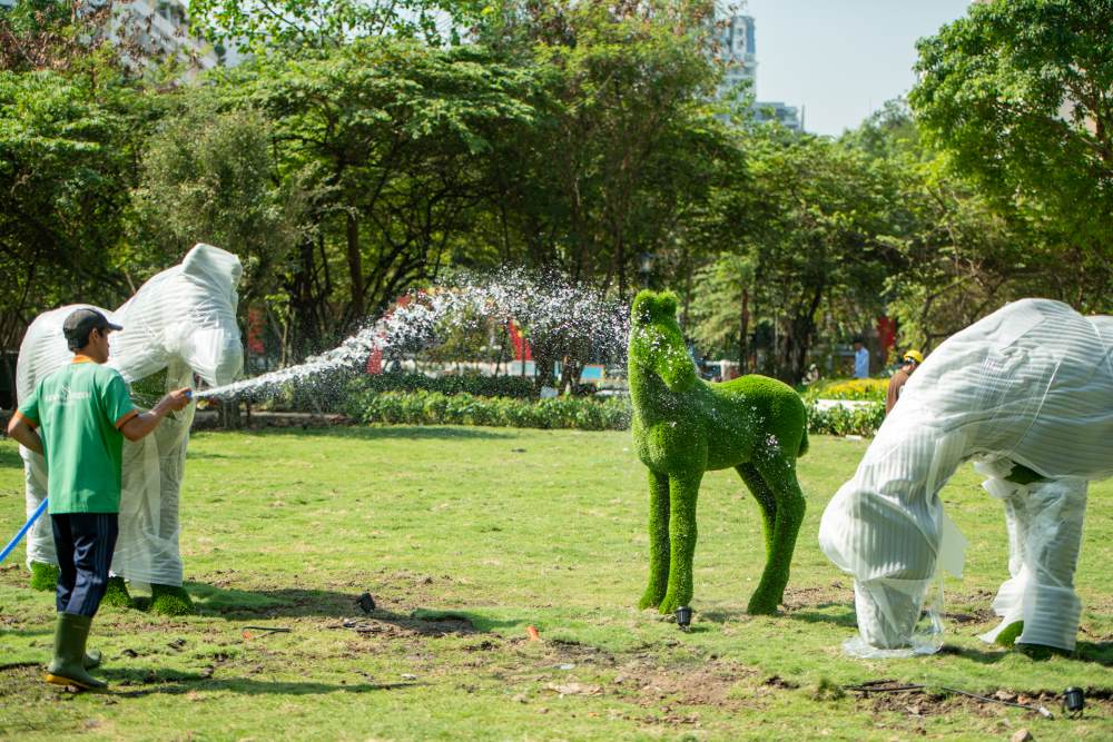 Land plot No. 8 Vo Van Tan in Ho Chi Minh City (Phan Dinh Phung gymnasium project) is being renovated into a park. Photo: Anh Tu