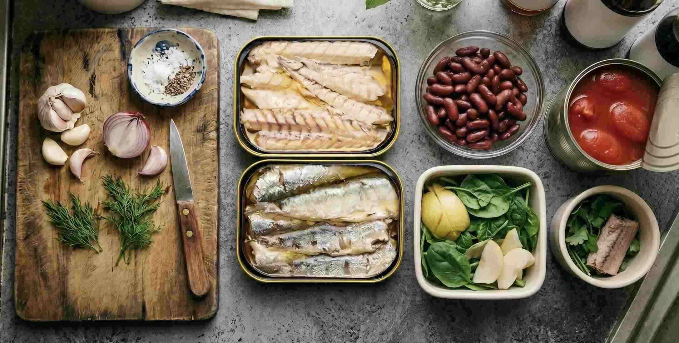Some canned foods such as beans, fish, tomatoes, pears or spinach can support cholesterol control and supplement good fats for the heart. Graphics: Vy Vy