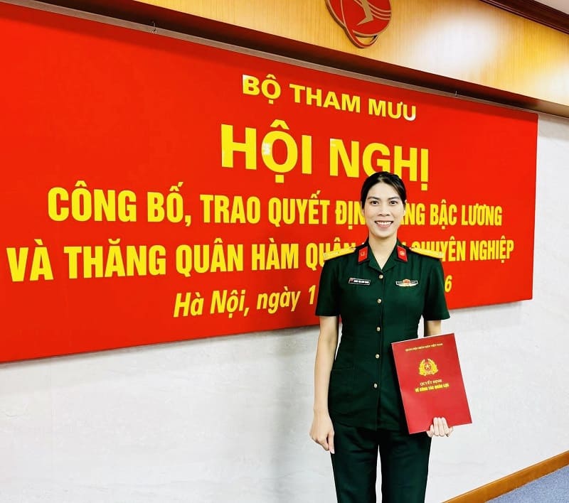 Setter player Doan Thi Lam Oanh receives good news right before the VTV9-Binh Dien Cup 2026. Photo: FBNV
