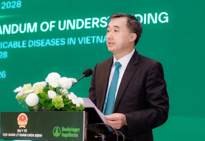 Deputy Minister of Health Tran Van Thuan speaks at the signing ceremony of the cooperation program "Strengthening non-communicable disease management in Vietnam in the period 2026 - 2028". Photo: Ministry of Health
