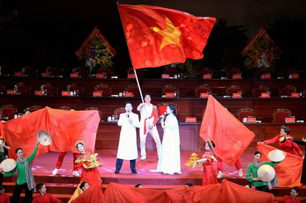 Tiết mục ca nhạc chào mừng Đại hội. Ảnh: Hải Nguyễn