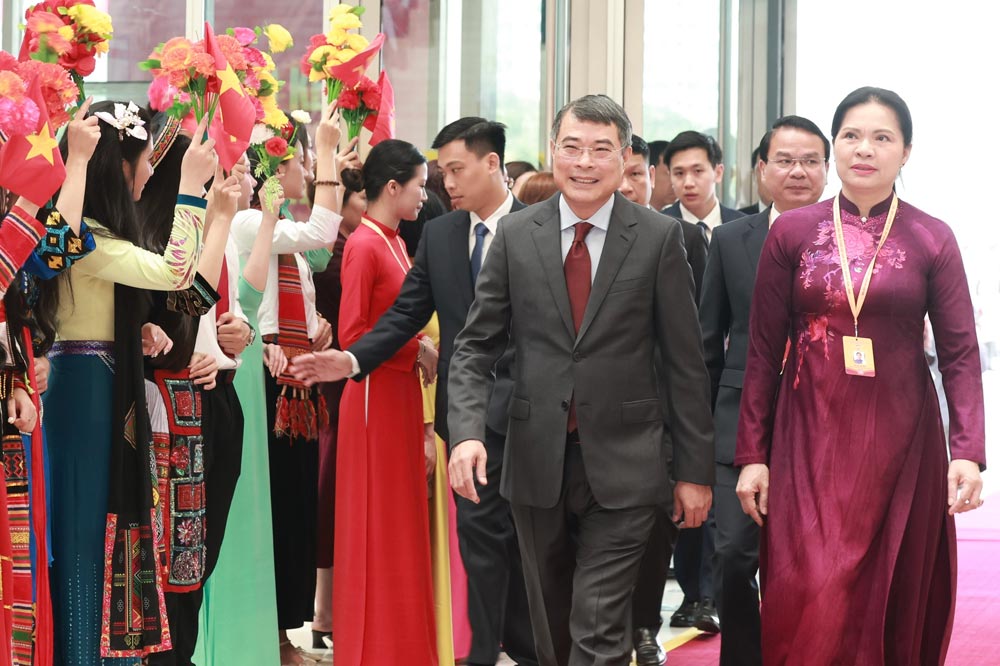Ủy viên Bộ Chính trị, Thủ tướng Chính phủ Lê Minh Hưng đến dự lễ khai mạc Đại hội đại biểu toàn quốc MTTQ Việt Nam lần thứ XI diễn ra sáng nay (12.5), tại Hà Nội. Ảnh: Hải Nguyễn