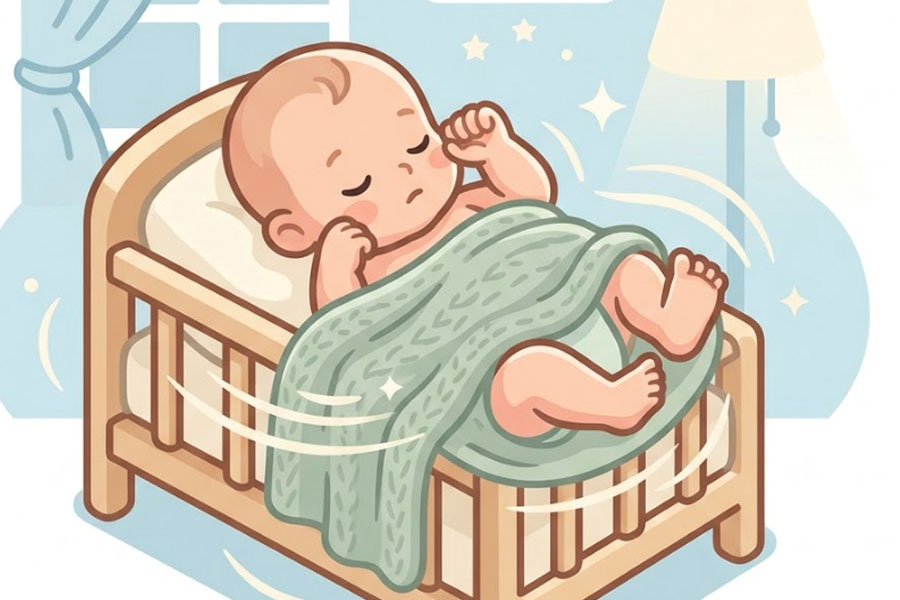 Newborns wiggling while sleeping is normal or abnormal. Graphics: Thien Nhan